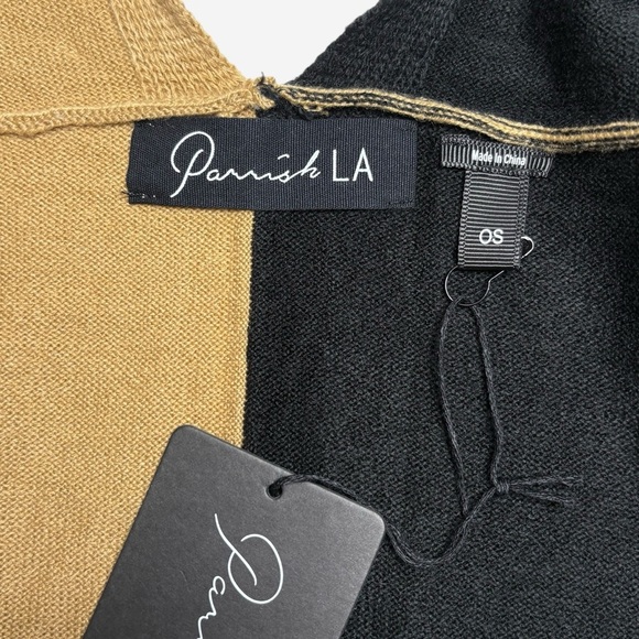 NEW Parrish LA Colorblock Knit Over Shoulder Wrap OS One Size Neutral - Picture 11 of 13